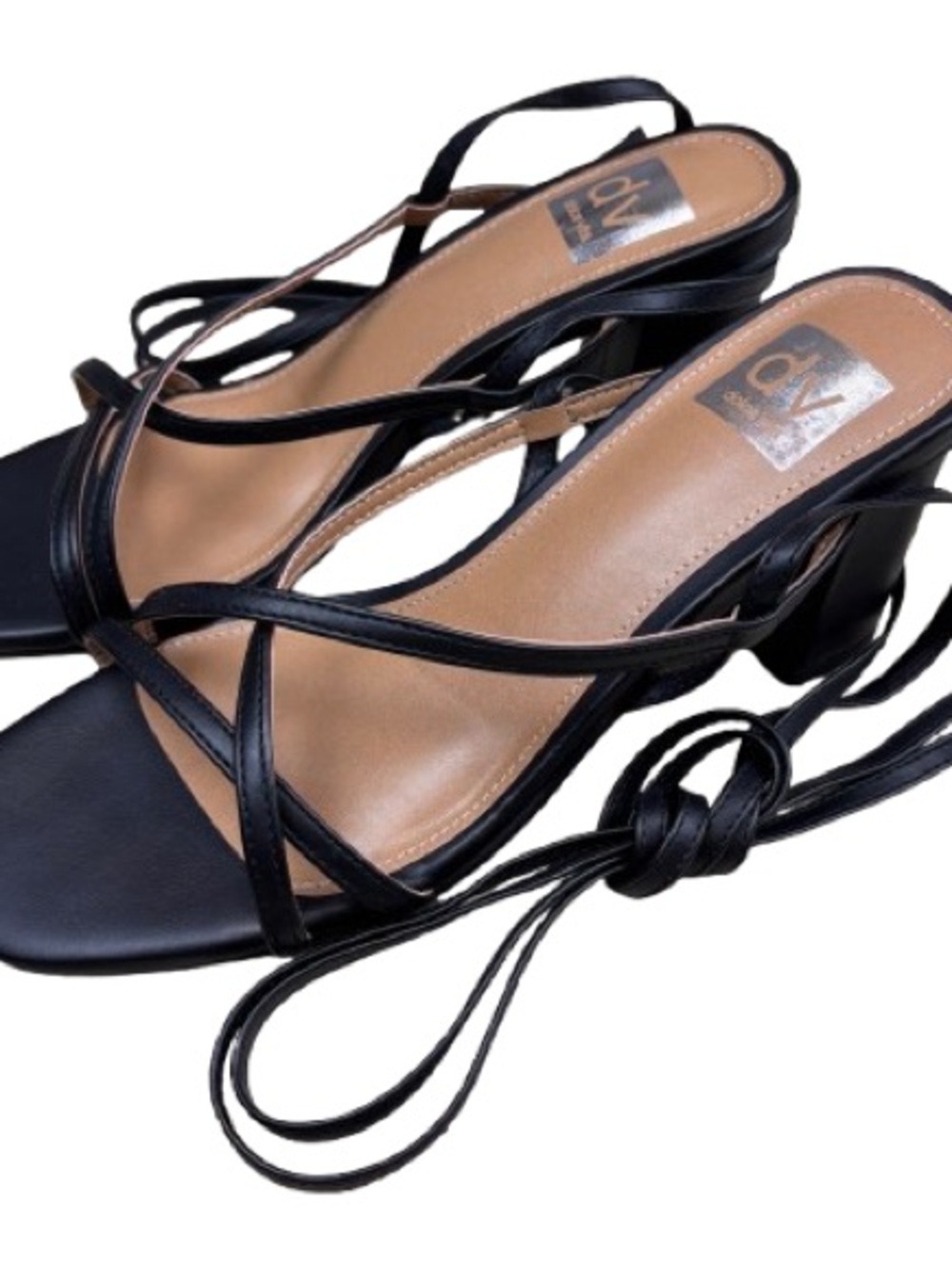 Dolce Vita DV Haze Black Strappy Heels Lace Up 2.75”Block Heel Sandals Sz 8 NEW - Picture 2 of 12